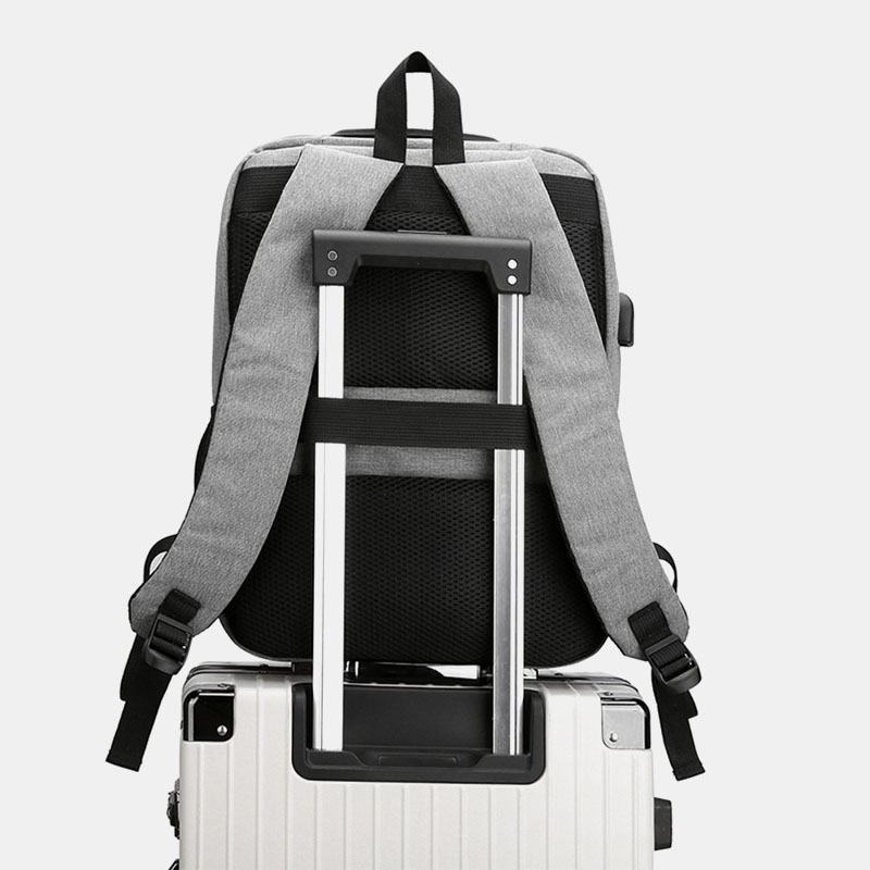 Mężczyźni O Dużej Pojemności Z Ładowaniem Usb Business Travel Outdoor School Bag 14-calowy Plecak Na Laptopa