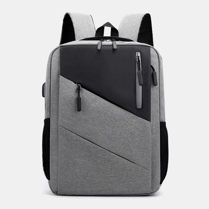 Mężczyźni O Dużej Pojemności Z Ładowaniem Usb Business Travel Outdoor School Bag 14-calowy Plecak Na Laptopa