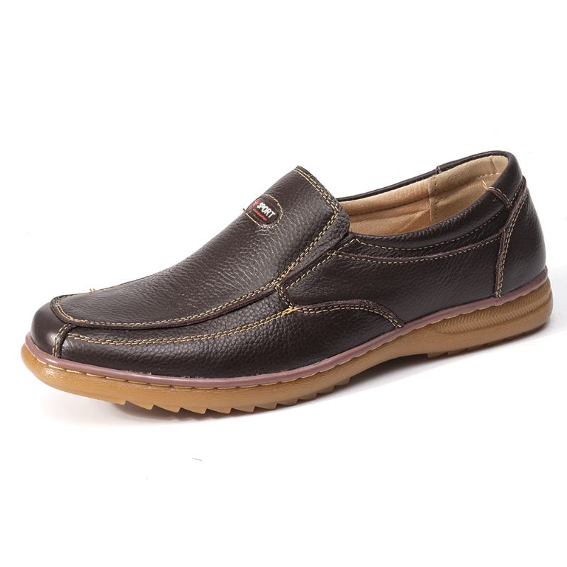 Mężczyźni Oryginalna Skóra Bydlęca Slip On Soft Sole Non Slip Casual Oxfords