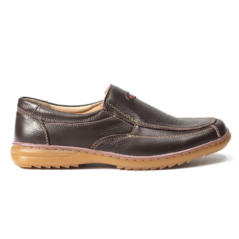 Mężczyźni Oryginalna Skóra Bydlęca Slip On Soft Sole Non Slip Casual Oxfords