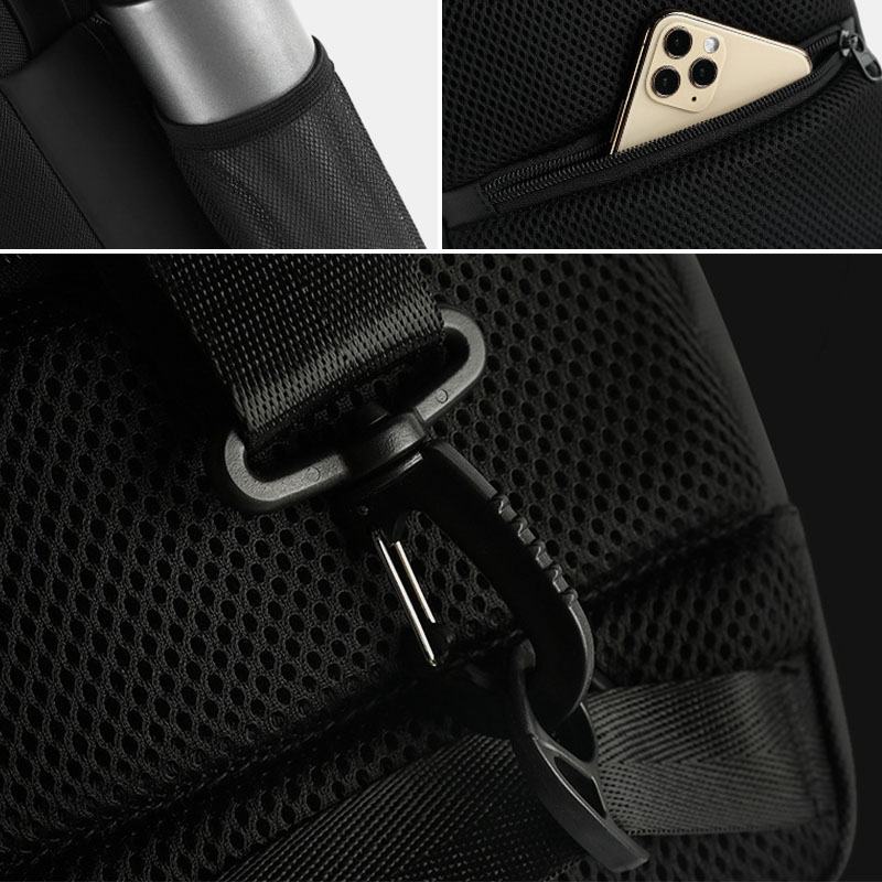 Mężczyźni Oxford Anti-theft Code Lock Design Wodoodporna Torba Na Klatkę Piersiową Duża Pojemność Usb Ładowanie Wielofunkcyjna Torba Crossbody Torba Na Ramię