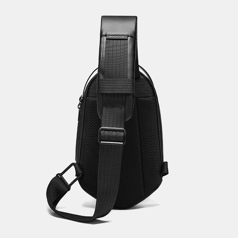 Mężczyźni Oxford Anti-theft Usb Ładowanie Wielościan Wodoodporna Zewnętrzna Torba Crossbody Torba Na Klatkę Piersiową Torba Na Ramię