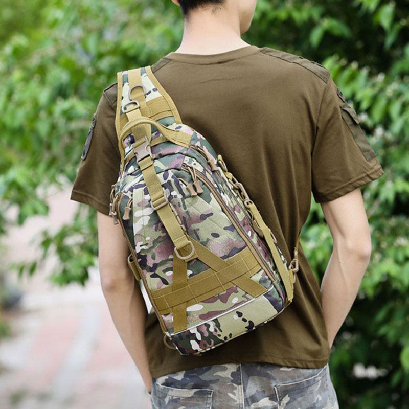 Mężczyźni Oxford Camo Wielofunkcyjna Wodoodporna Outdoor Sports Riding Tactical Torba Na Ramię Torba Przez Ramię Torba Na Klatkę Piersiową