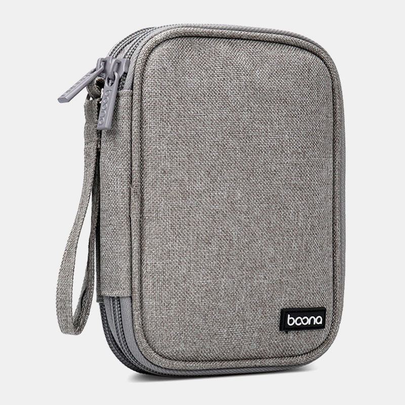 Mężczyźni Oxford Duża Pojemność Wodoodporna 2.5-calowa Mobilna Obudowa Ochronna Na Dysk Twardy Przenośna Podwójna Torba Do Przechowywania Power Bank Bag Clutch Bags