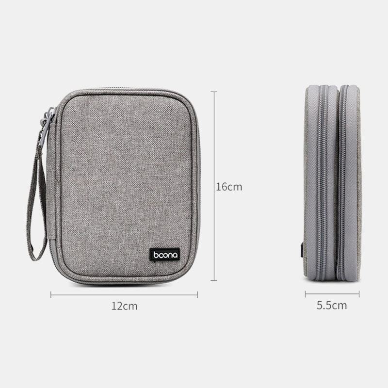 Mężczyźni Oxford Duża Pojemność Wodoodporna 2.5-calowa Mobilna Obudowa Ochronna Na Dysk Twardy Przenośna Podwójna Torba Do Przechowywania Power Bank Bag Clutch Bags