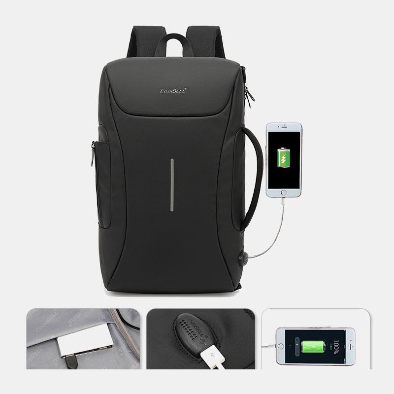 Mężczyźni Oxford Port Ładowania Usb Wiele Przegródek Plecak Na Co Dzień Wodoodporna Torba Na Laptopa 15.6 Cala Crossbody Torby Na Ramię