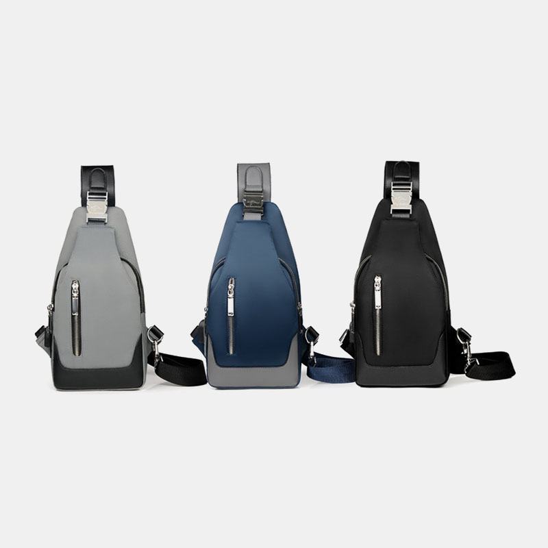 Mężczyźni Oxford Usb Ładowanie Wodoodporna Casual Outdoor Torba Przez Ramię Torba Na Klatkę Piersiową Sling Bag