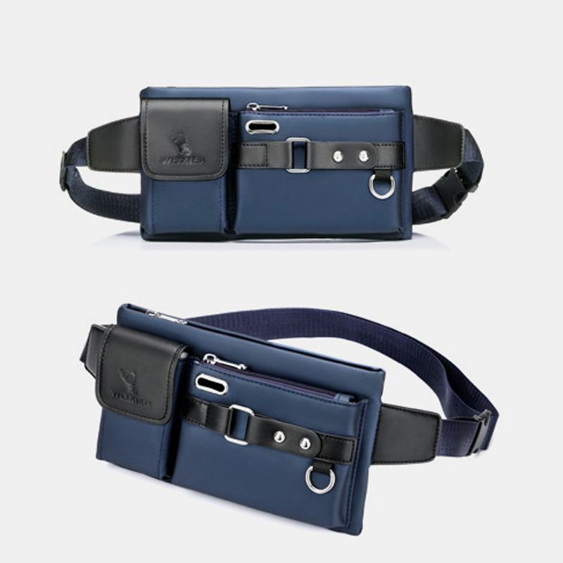 Mężczyźni Oxford Wielofunkcyjny Wodoodporny Otwór Na Słuchawki Projekt Torba Na Klatkę Piersiową Torba Na Pas Casual Moda 6.5-calowa Torba Na Telefon Torby Crossbody