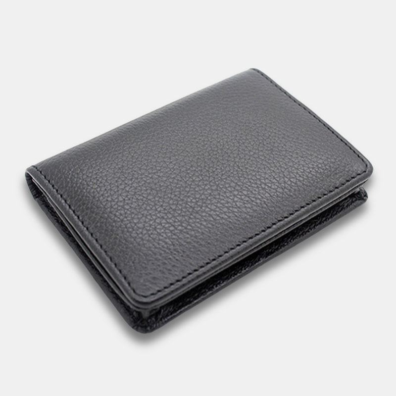 Mężczyźni Prawdziwa Skóra Duża Pojemność Bifold Retro Business Multi-card Slot Holder Wizytownik Na Wizytówki Wizytownik Na Karty Kredytowe Portfel