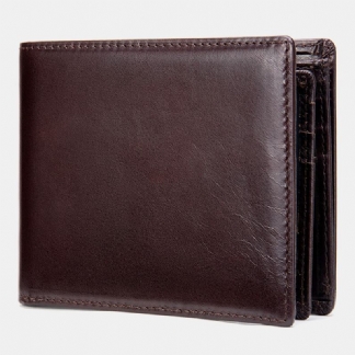 Mężczyźni Prawdziwa Skóra Krótkie Bifold Multi-card Slot Id Portfele Etui Na Karty Money Clip Coin Purse Wallet