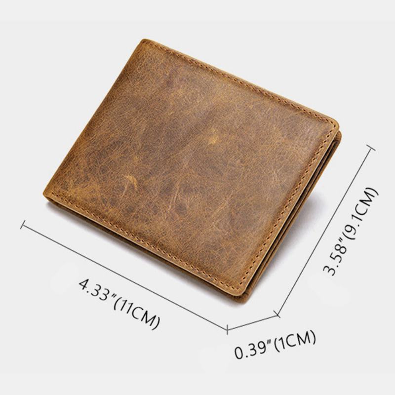 Mężczyźni Prawdziwa Skóra Krótkie Bifold Multi-card Slot Id Portfele Etui Na Karty Money Clip Coin Purse Wallet