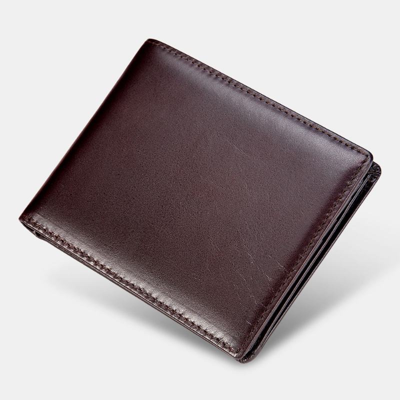 Mężczyźni Prawdziwa Skóra Krótkie Bifold Multi-card Slot Id Portfele Etui Na Karty Money Clip Coin Purse Wallet