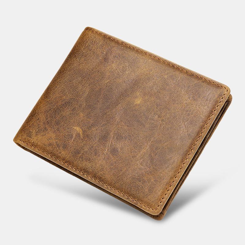 Mężczyźni Prawdziwa Skóra Krótkie Bifold Multi-card Slot Id Portfele Etui Na Karty Money Clip Coin Purse Wallet