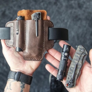 Mężczyźni Prawdziwa Skóra Retro Mini Easy Carry Multitool Organizer Torba Na Sprzęt Torba Na Pasek Torba Na Pasek Z Szlufką Na Pasek