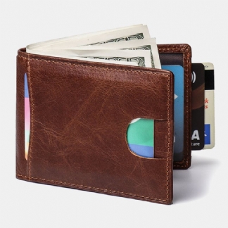 Mężczyźni Prawdziwa Skóra Vintage Business Skóra Bydlęca Multi-card Slot Money Clip Card Holder Portfel