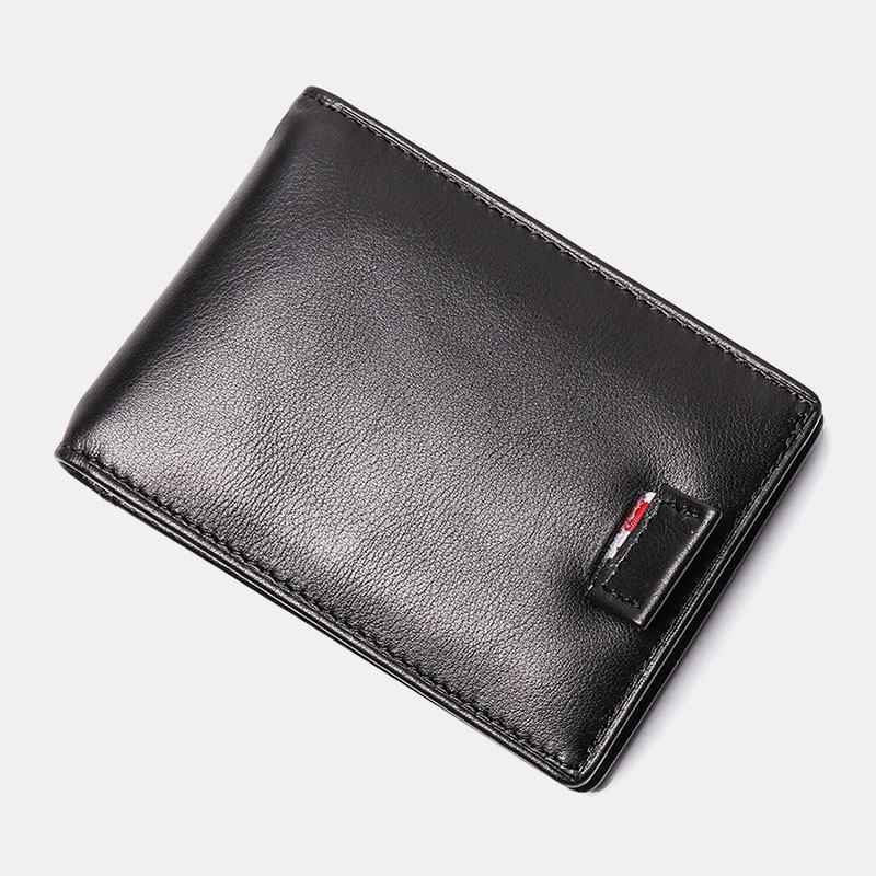 Mężczyźni Prawdziwa Skóra Vintage Business Skóra Bydlęca Multi-card Slot Money Clip Card Holder Portfel