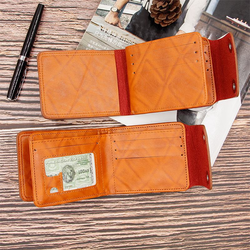 Mężczyźni Pu Leather Dollar Pattern Bifold Sort Multi-card Slot Card Holder Coin Purse Wallet