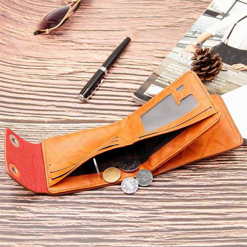 Mężczyźni Pu Leather Dollar Pattern Bifold Sort Multi-card Slot Card Holder Coin Purse Wallet