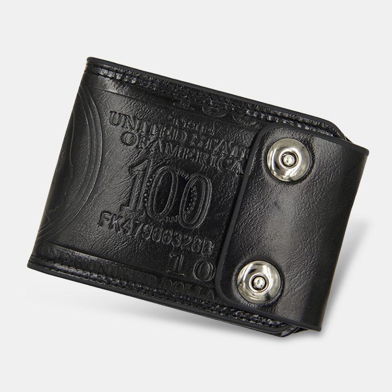 Mężczyźni Pu Leather Dollar Pattern Bifold Sort Multi-card Slot Card Holder Coin Purse Wallet