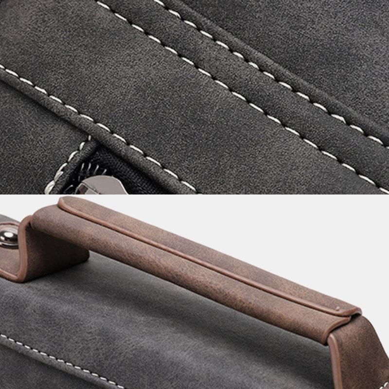 Mężczyźni Pu Leather Duża Pojemność Vintage Casual Wodoodporne Oddychające Torby Crossbody Torby Na Ramię Torebka