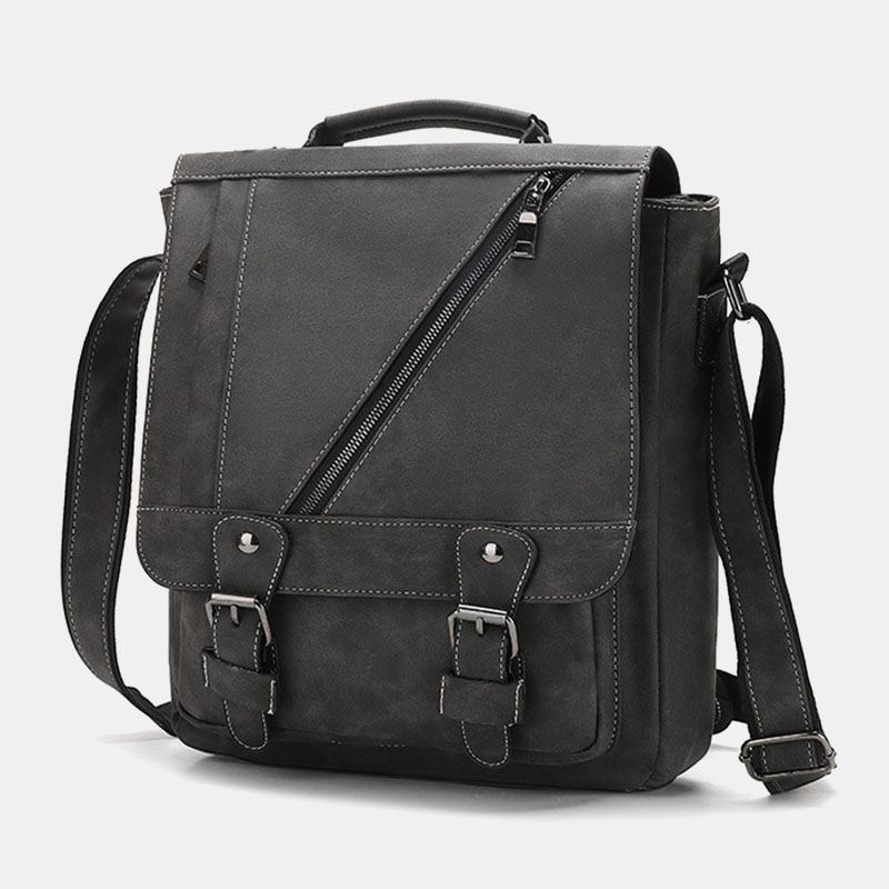 Mężczyźni Pu Leather Duża Pojemność Vintage Casual Wodoodporne Oddychające Torby Crossbody Torby Na Ramię Torebka