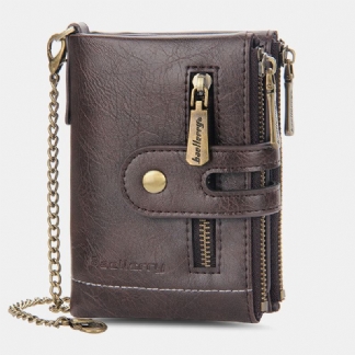 Mężczyźni Pu Leather Long Bifold Multi-card Slot Card Holder Podwójny Zamek Błyskawiczny Portmonetka Portfel Na Pieniądze