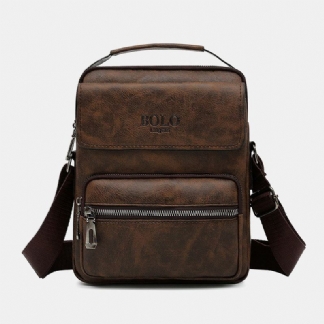 Mężczyźni Pu Leather Multi-pocket Anti-theft Messenger Bag Torby Crossbody Torba Na Ramię Torebka Teczki