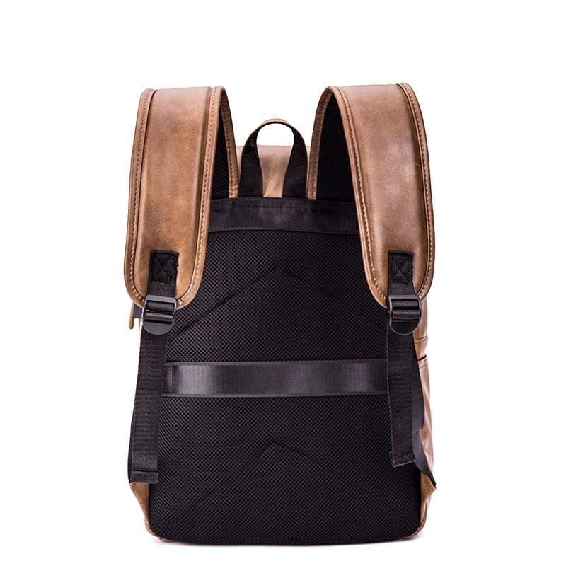 Mężczyźni Pu Leather Retro Business Casual Style Duża Pojemność 14-calowa Torba Na Laptopa Student School Bag Travel Backpack