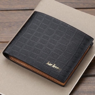 Mężczyźni Pu Leather Short 6 Card Slot Card Holder Business Moda Bifold Cienkie Prawo Jazdy Portfel Portmonetka