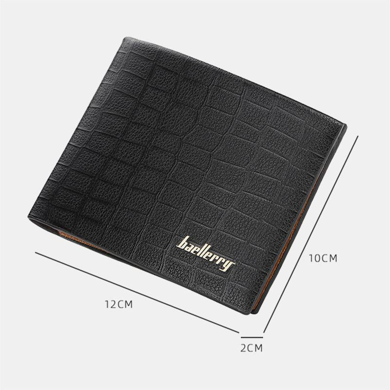 Mężczyźni Pu Leather Short 6 Card Slot Card Holder Business Moda Bifold Cienkie Prawo Jazdy Portfel Portmonetka