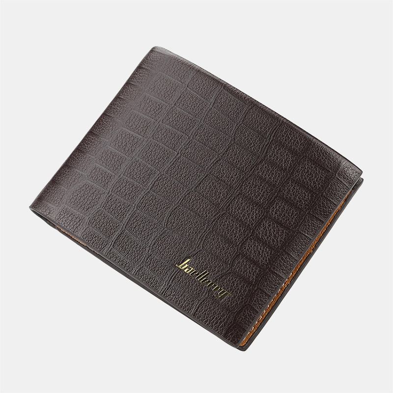 Mężczyźni Pu Leather Short 6 Card Slot Card Holder Business Moda Bifold Cienkie Prawo Jazdy Portfel Portmonetka