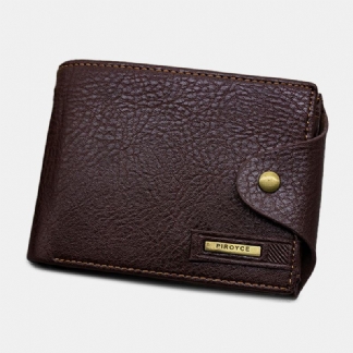 Mężczyźni Pu Leather Trifold Hasp Duża Pojemność Retro Casual Card Holder Portfel Na Monety