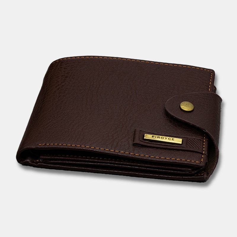 Mężczyźni Pu Leather Trifold Hasp Duża Pojemność Retro Casual Card Holder Portfel Na Monety