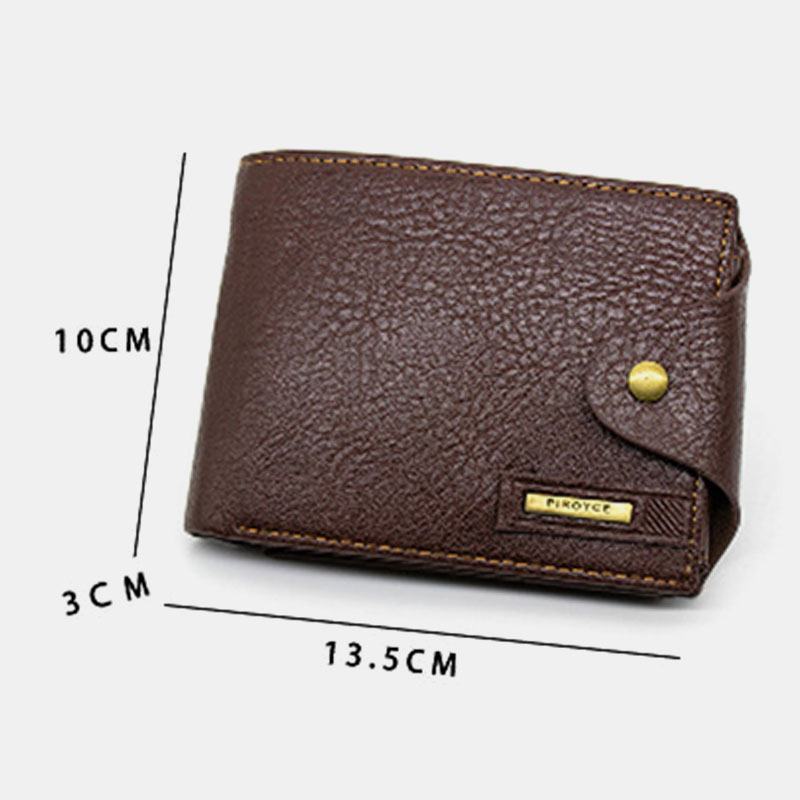 Mężczyźni Pu Leather Trifold Hasp Duża Pojemność Retro Casual Card Holder Portfel Na Monety