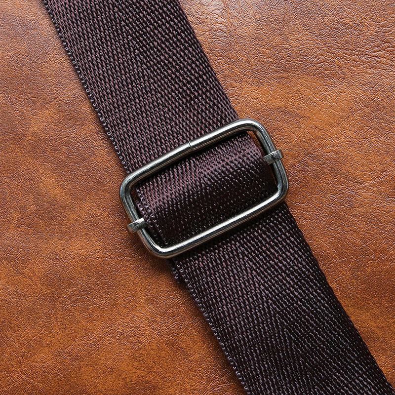 Mężczyźni Pu Leather Vintage Texture Duża Pojemność Zipper Decor Torba Przez Ramię Torba Na Ramię Torebka