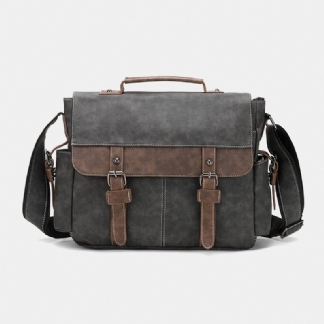 Mężczyźni Pu Skórzana Klapka O Dużej Pojemności Torby Crossbody Casual Moda Multi-pocket Messenger Bag Torebka Torba Na Ramię