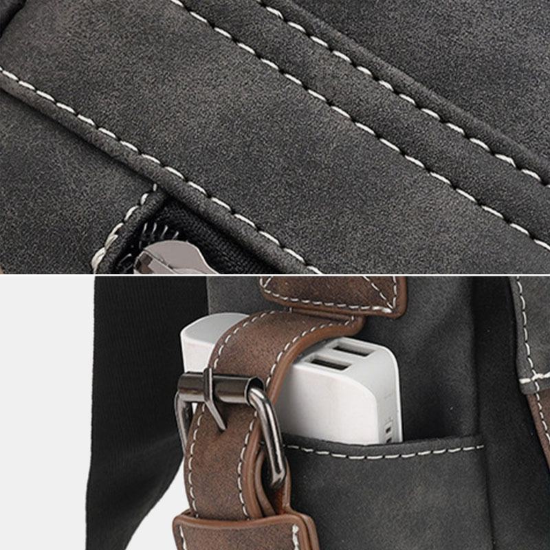 Mężczyźni Pu Skórzana Klapka O Dużej Pojemności Torby Crossbody Casual Moda Multi-pocket Messenger Bag Torebka Torba Na Ramię