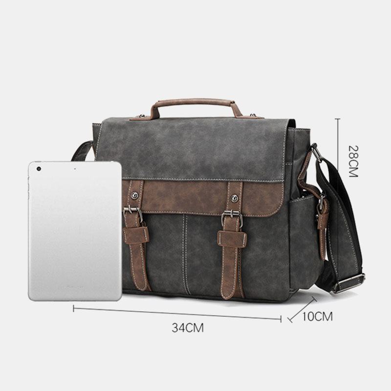 Mężczyźni Pu Skórzana Klapka O Dużej Pojemności Torby Crossbody Casual Moda Multi-pocket Messenger Bag Torebka Torba Na Ramię