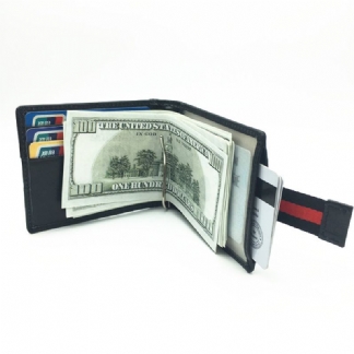 Mężczyźni Slim Bifold Blocking Portfele Retro Casual Prawdziwej Skóry Krótkie Gniazdo Na Wiele Kart Posiadacz Karty Money Clip