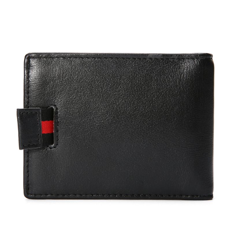 Mężczyźni Slim Bifold Blocking Portfele Retro Casual Prawdziwej Skóry Krótkie Gniazdo Na Wiele Kart Posiadacz Karty Money Clip