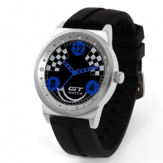 Mężczyźni Sport Moda Żel Krzemionkowy Pasek Wyścigi Samochodowe Styl Kwarcowy Zegarek Na Rękę