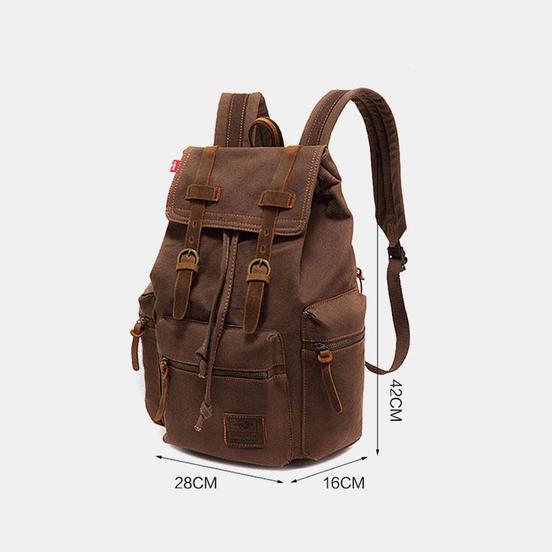 Mężczyźni Vinatge Canvas Anti-theft Backpack Torba Podróżna Student Bag