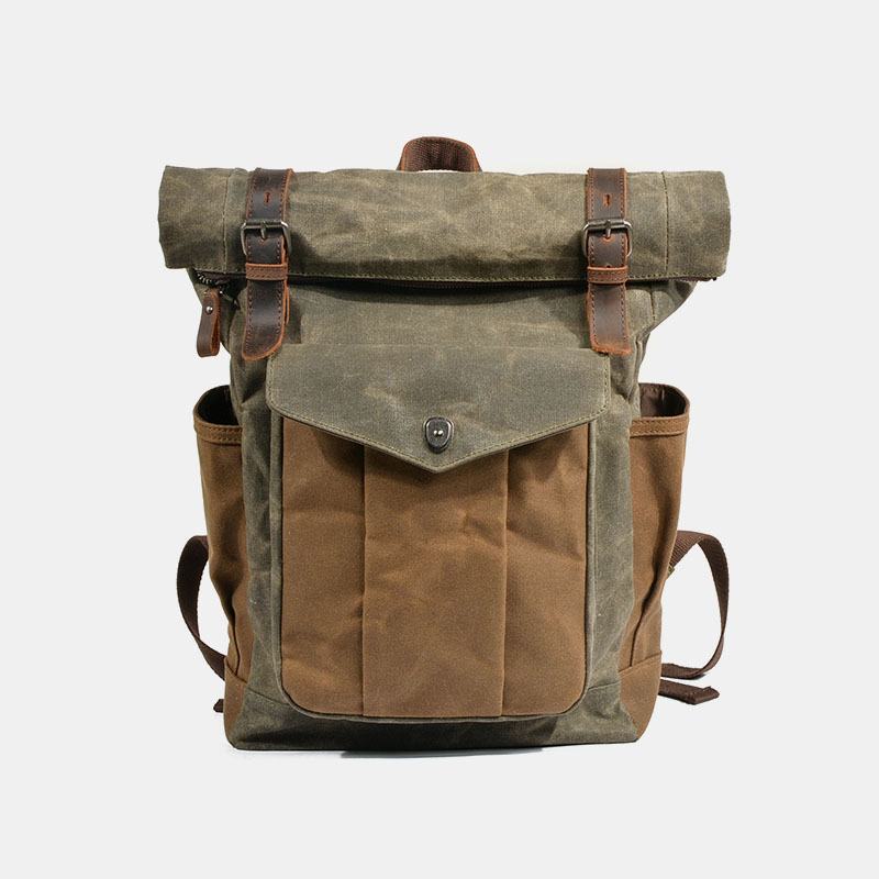 Mężczyźni Vintage Canvas Travel Bag Wodoodporny Plecak Sportowa Torba Wspinaczkowa