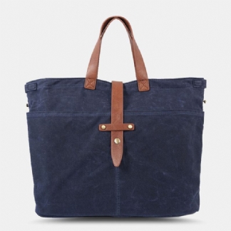 Mężczyźni Vintage Patchwork Washed Craft Canvas Crossbody Torba Aktówka Torba Nauczyciela