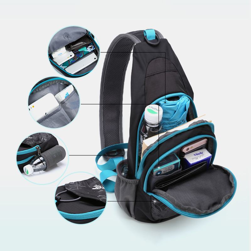 Mężczyźni Wodoodporny Poliester Outdoor Easy Carry Travel Casual Torba Na Klatkę Piersiową Torba Na Ramię