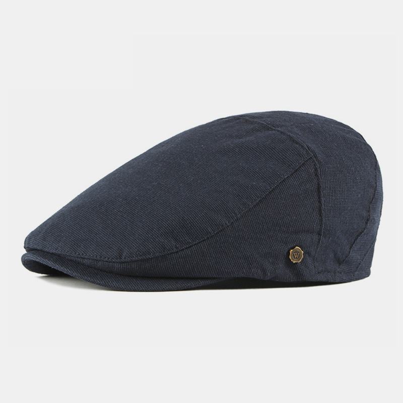 Męska Bawełna Jednolity Kolor Brytyjski Styl Zewnętrzny Casual Oddychający All-match Forward Hat Beret Hat