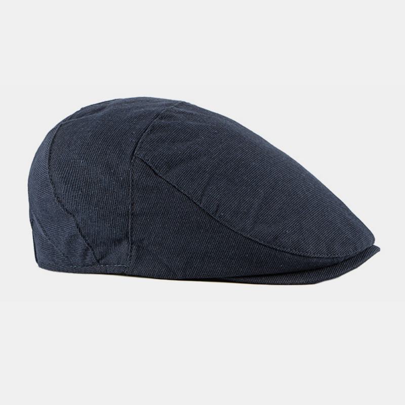 Męska Bawełna Jednolity Kolor Brytyjski Styl Zewnętrzny Casual Oddychający All-match Forward Hat Beret Hat