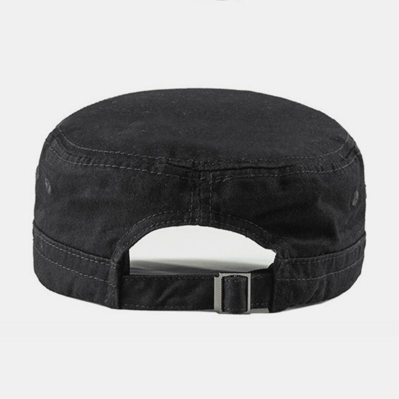 Męska Bawełniana Pościel Solid Color Label Stitching Outdoor Sunshade Casual Military Cap Flat Cap