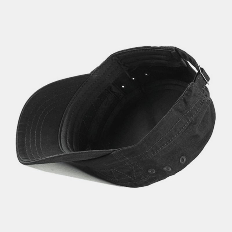 Męska Bawełniana Pościel Solid Color Label Stitching Outdoor Sunshade Casual Military Cap Flat Cap