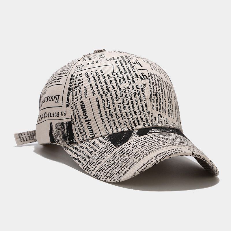 Męska CZapka Z Daszkiem W Stylu College W Stylu Retro W Gazetach
